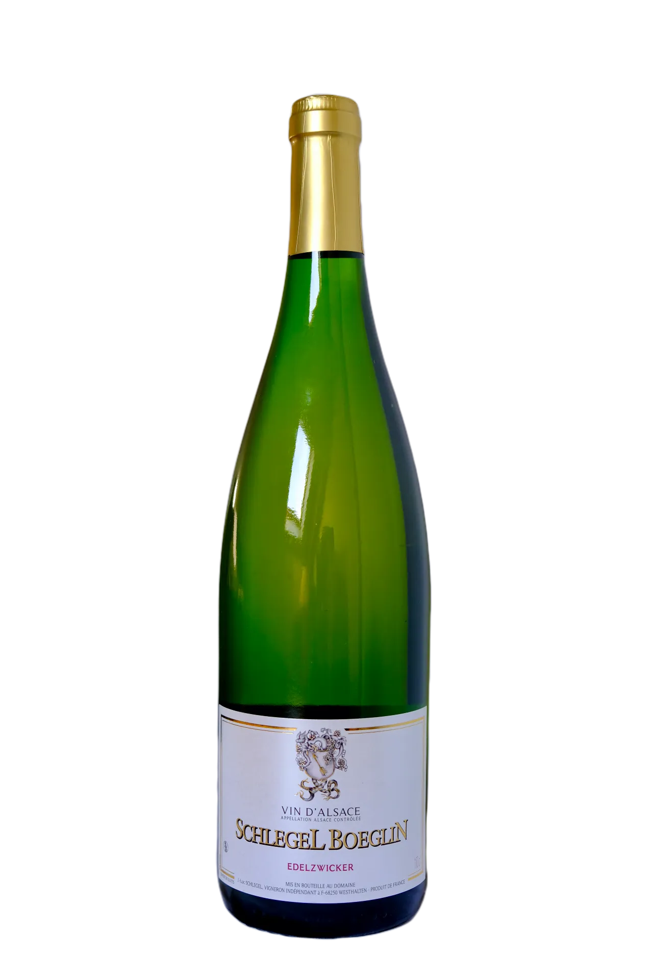 Bouteille de Edelzwicker — Appellation Alsace, Domaine Schlegel Boeglin